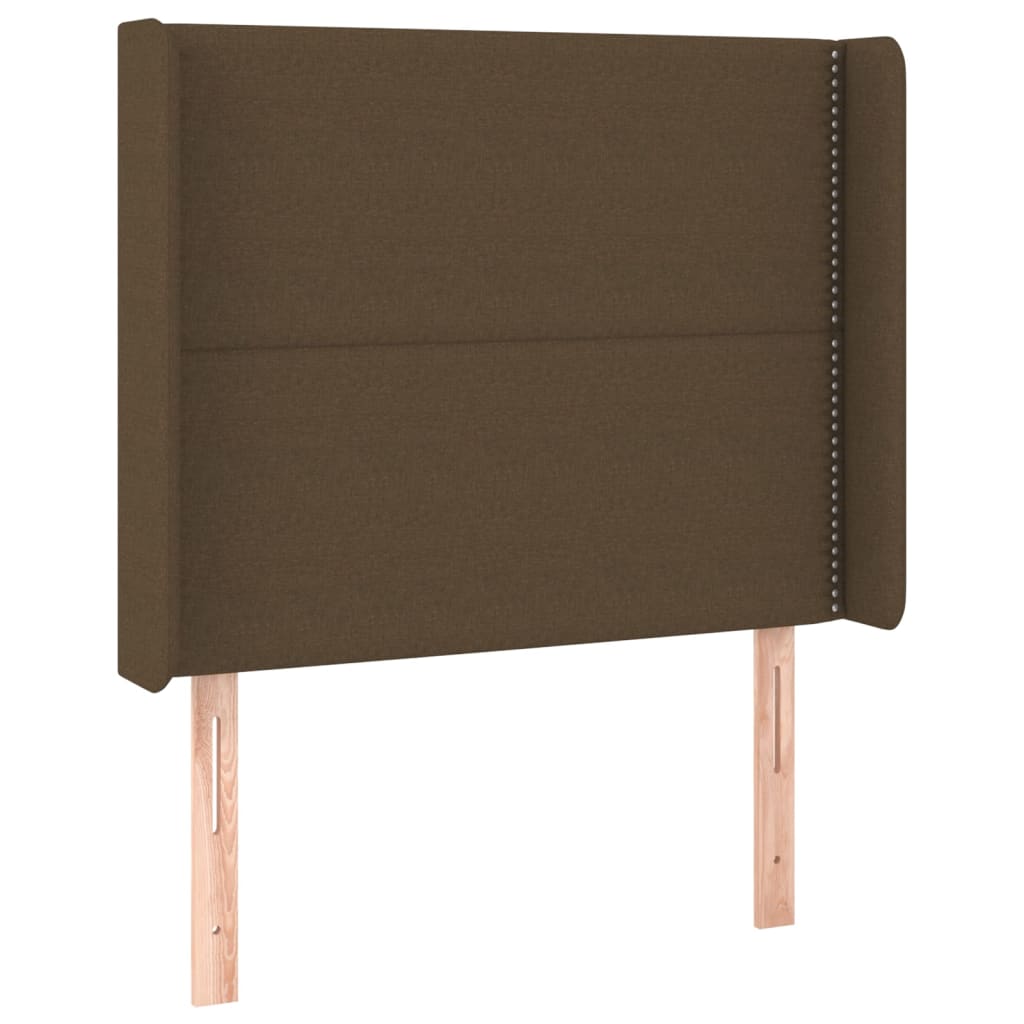 vidaXL Tăblie de pat cu aripioare maro închis 103x16x118/128 cm textil