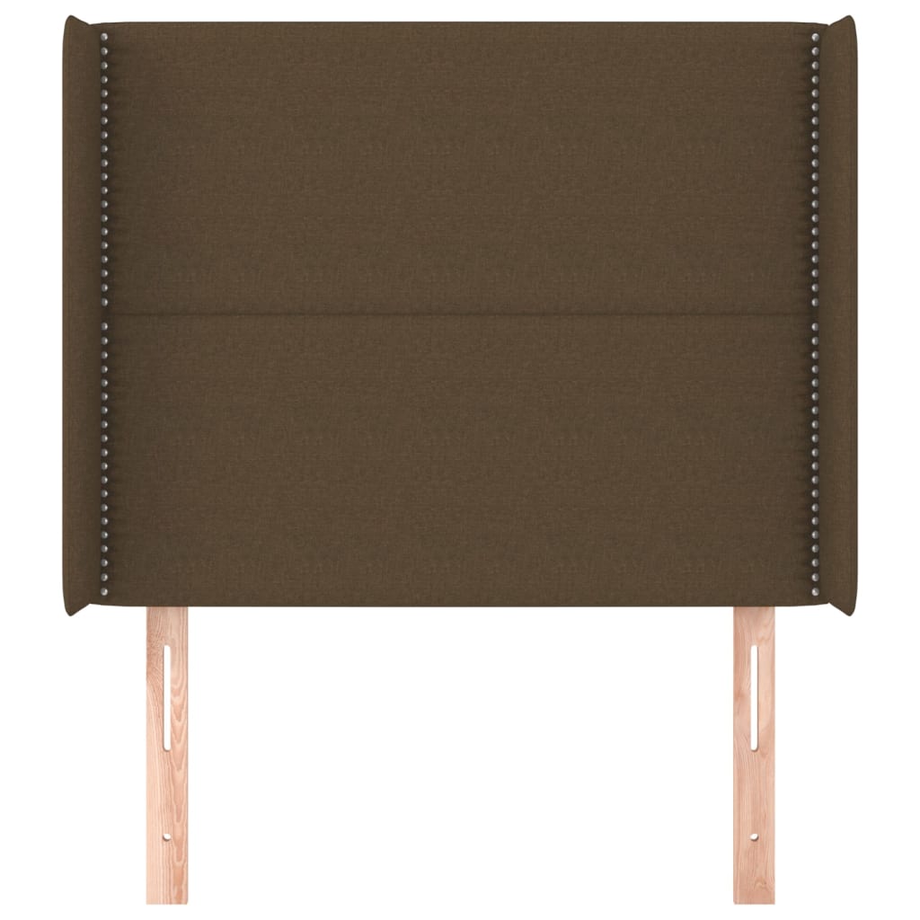 vidaXL Tăblie de pat cu aripioare maro închis 103x16x118/128 cm textil
