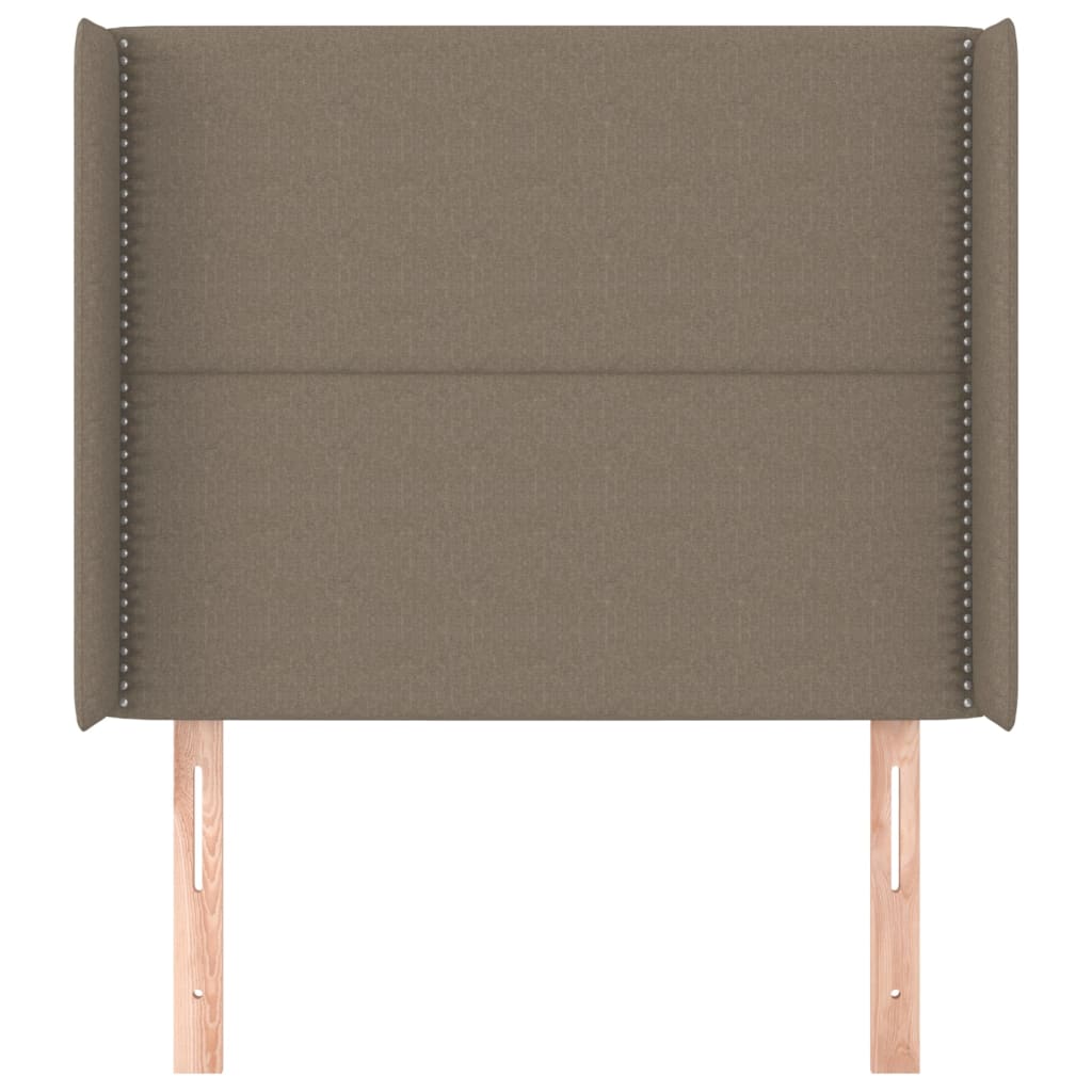 vidaXL Tăblie de pat cu aripioare gri taupe 103x16x118/128 cm textil