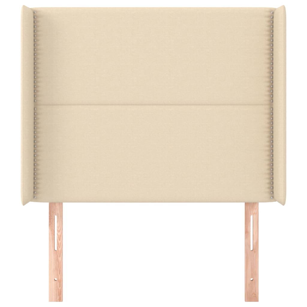vidaXL Tăblie de pat cu aripioare, crem, 103x16x118/128 cm, textil