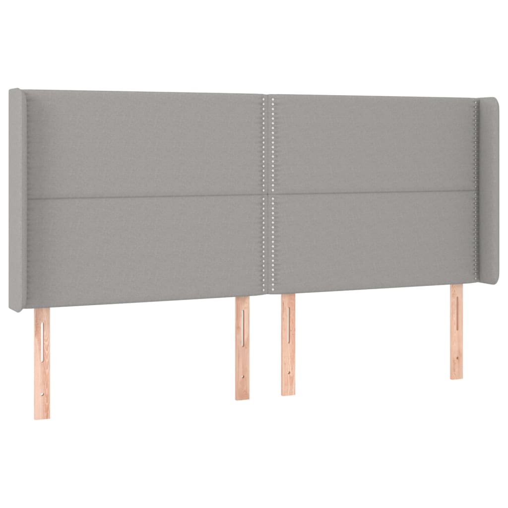 vidaXL Tăblie de pat cu aripioare gri deschis 163x16x118/128 cm textil