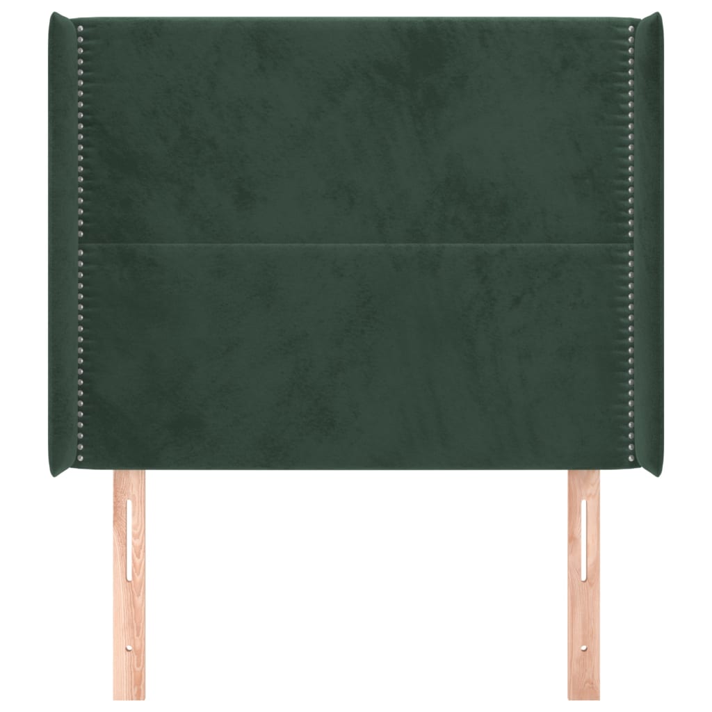 vidaXL Tăblie pat cu aripioare verde închis 93x16x118/128 cm catifea vidaXL Tăblie pat cu aripioare verde închis 93x16x118/128 cm catifea