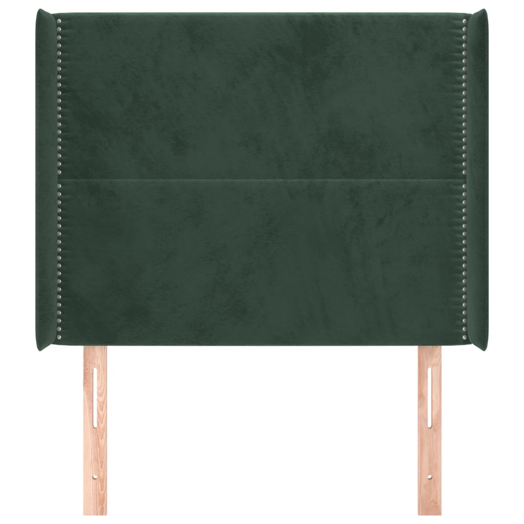 vidaXL Tăblie pat cu aripioare verde închis 103x16x118/128 cm catifea