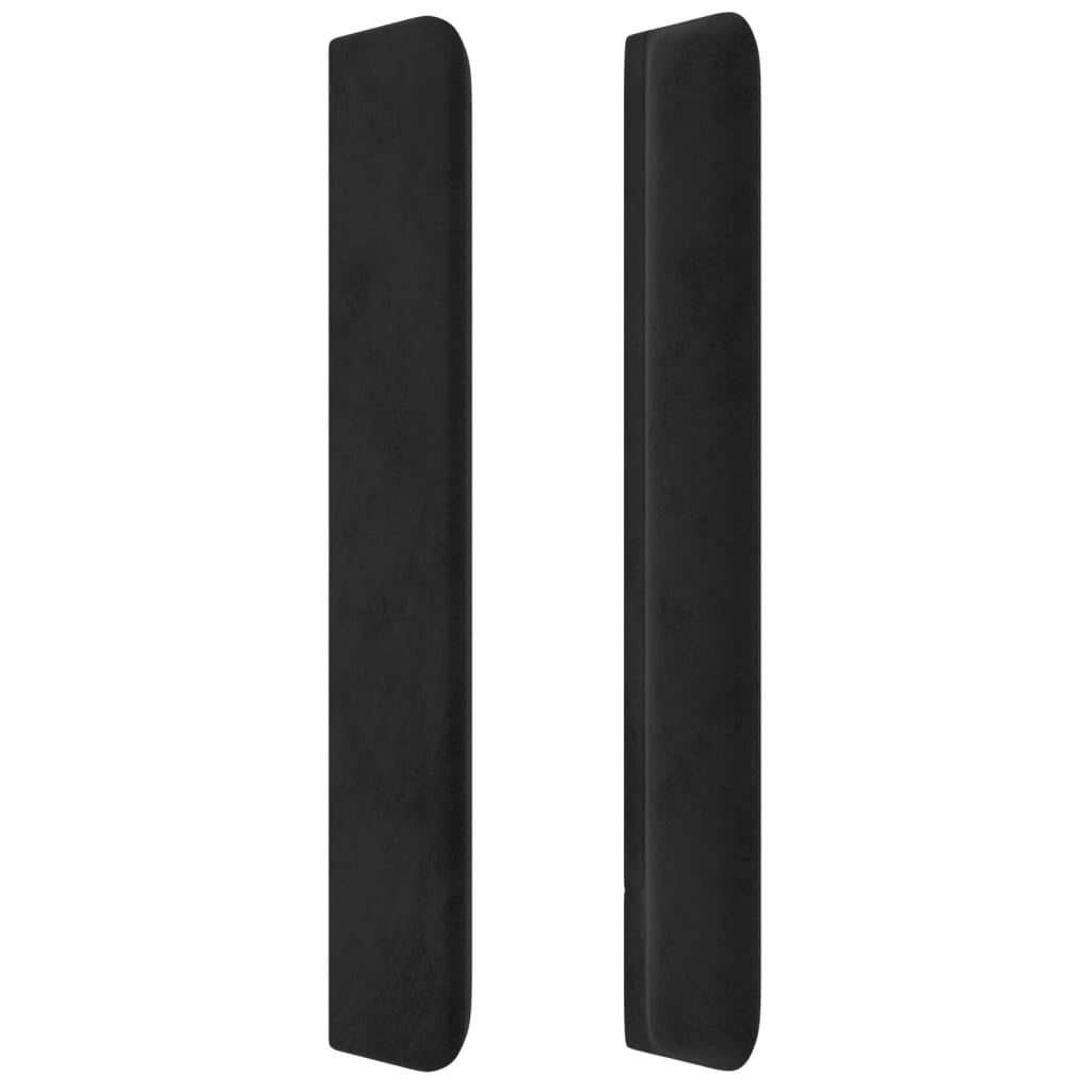 vidaXL Tăblie de pat cu aripioare, negru, 163x16x118/128 cm, catifea