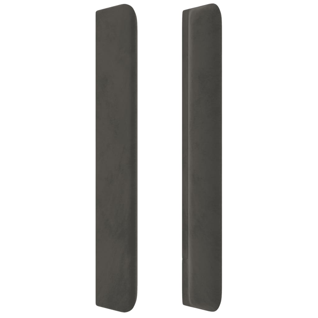 vidaXL Tăblie de pat cu aripioare gri închis 183x16x118/128 cm catifea vidaXL Tăblie de pat cu aripioare gri închis 183x16x118/128 cm catifea