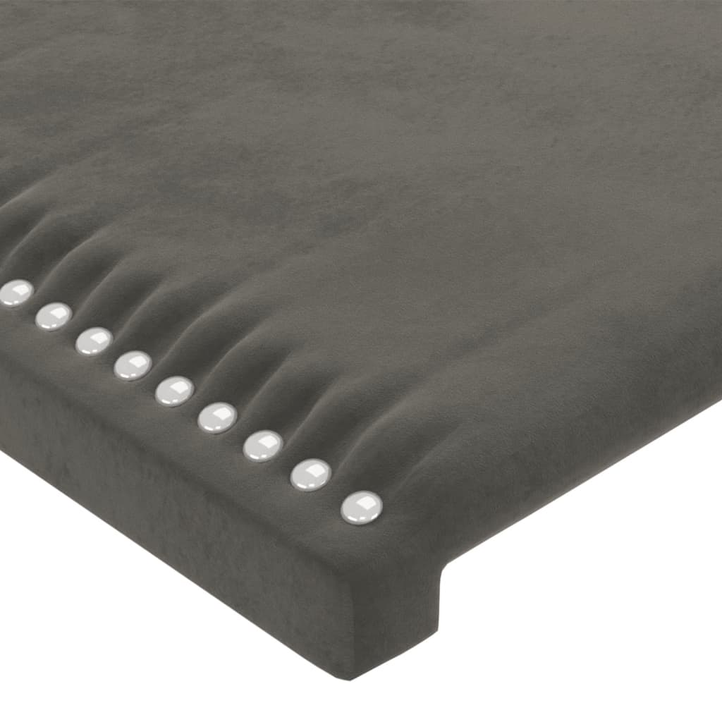 vidaXL Tăblie de pat cu aripioare gri închis 183x16x118/128 cm catifea vidaXL Tăblie de pat cu aripioare gri închis 183x16x118/128 cm catifea