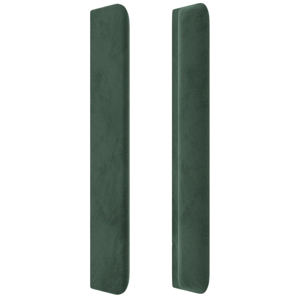 vidaXL Tăblie pat cu aripioare verde închis 183x16x118/128 cm catifea vidaXL Tăblie pat cu aripioare verde închis 183x16x118/128 cm catifea