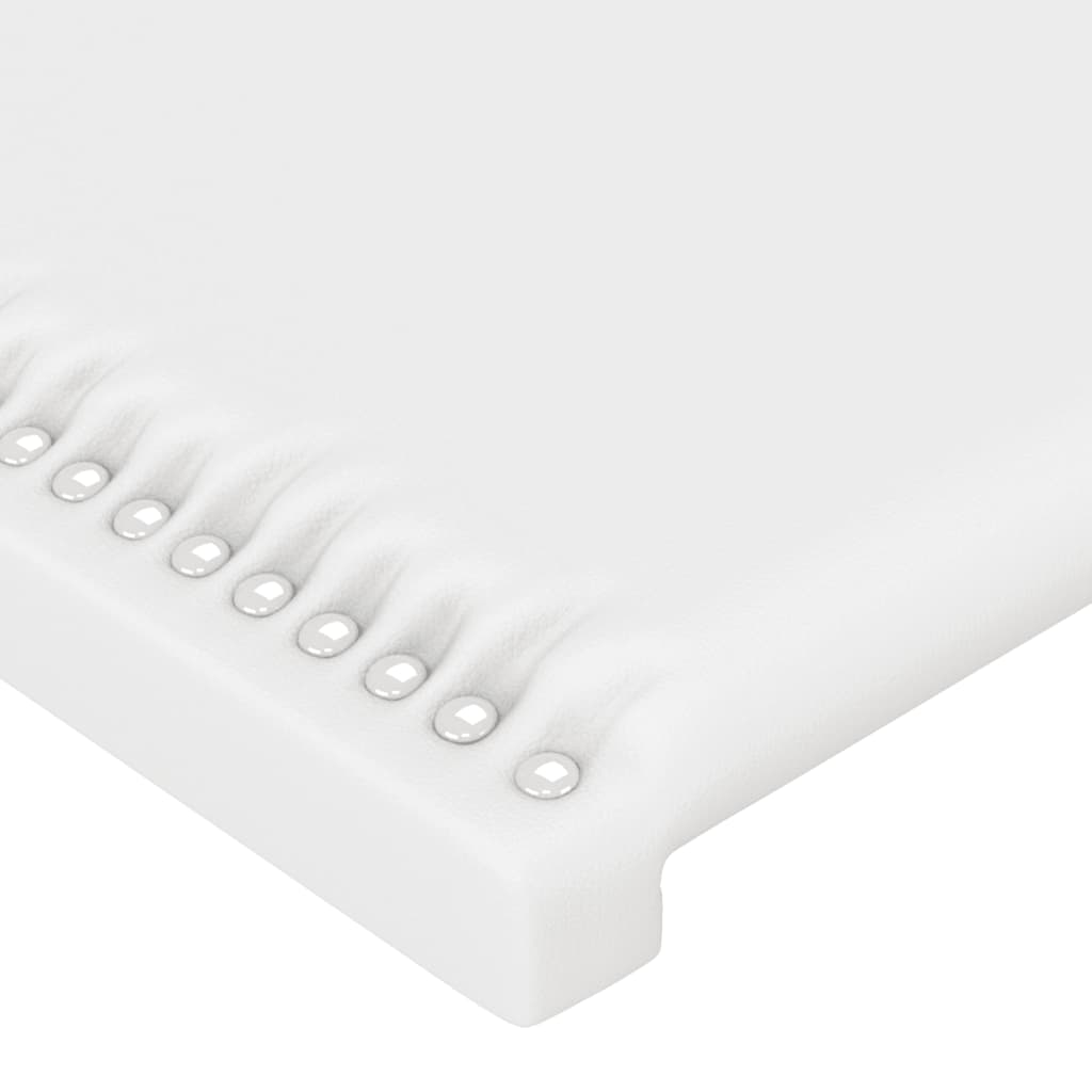vidaXL Tăblie de pat cu aripioare, alb, 83x16x118/128 cm, piele eco vidaXL Tăblie de pat cu aripioare, alb, 83x16x118/128 cm, piele eco