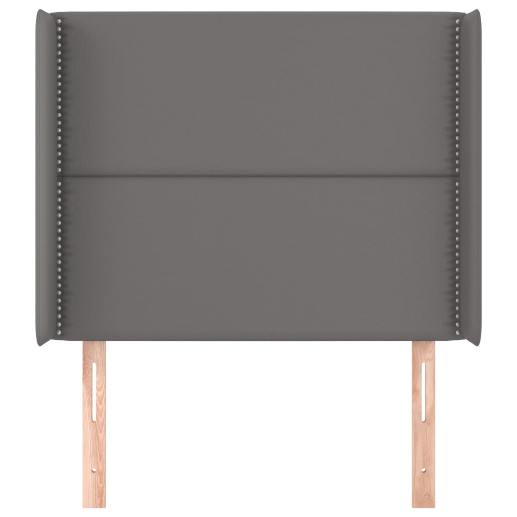 vidaXL Tăblie de pat cu aripioare, gri , 83x16x118/128 cm, piele eco