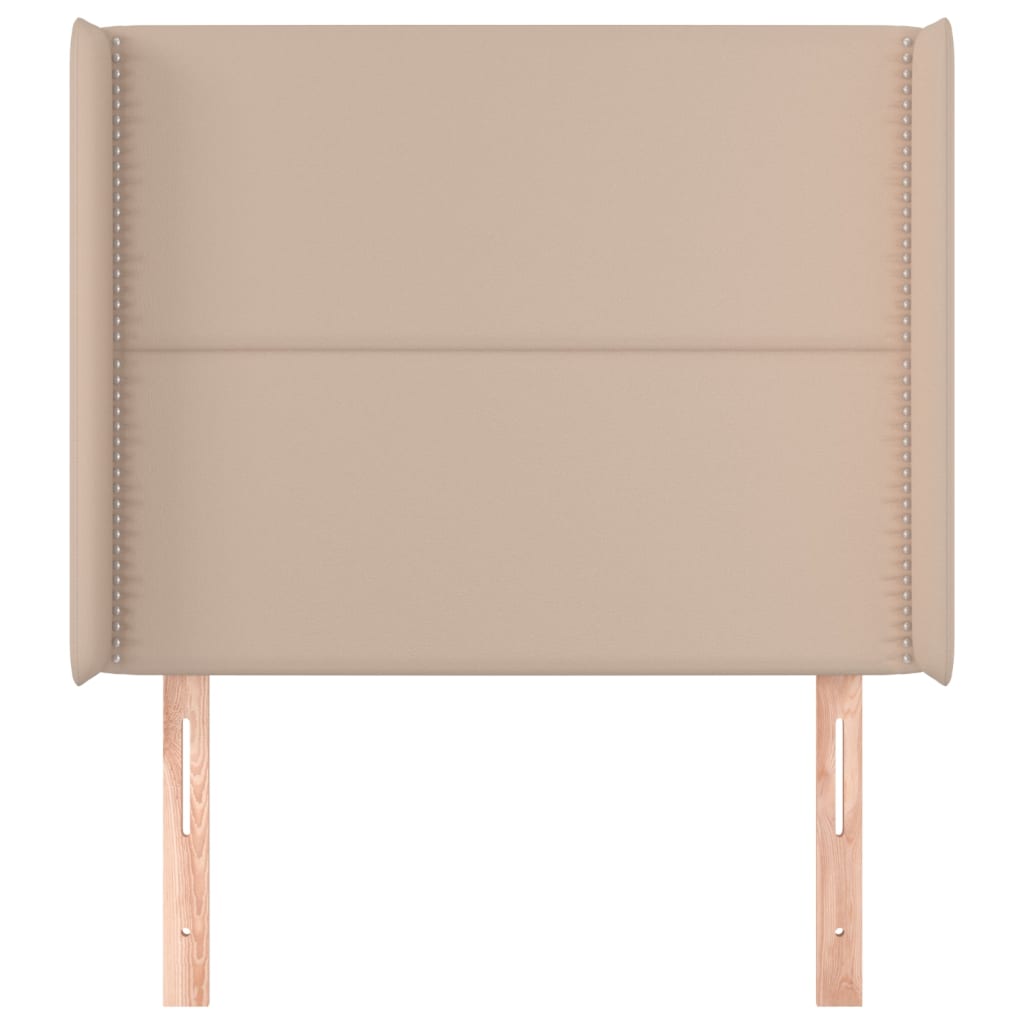 vidaXL Tăblie pat cu aripioare cappuccino 93x16x118/128 cm piele eco vidaXL Tăblie pat cu aripioare cappuccino 93x16x118/128 cm piele eco