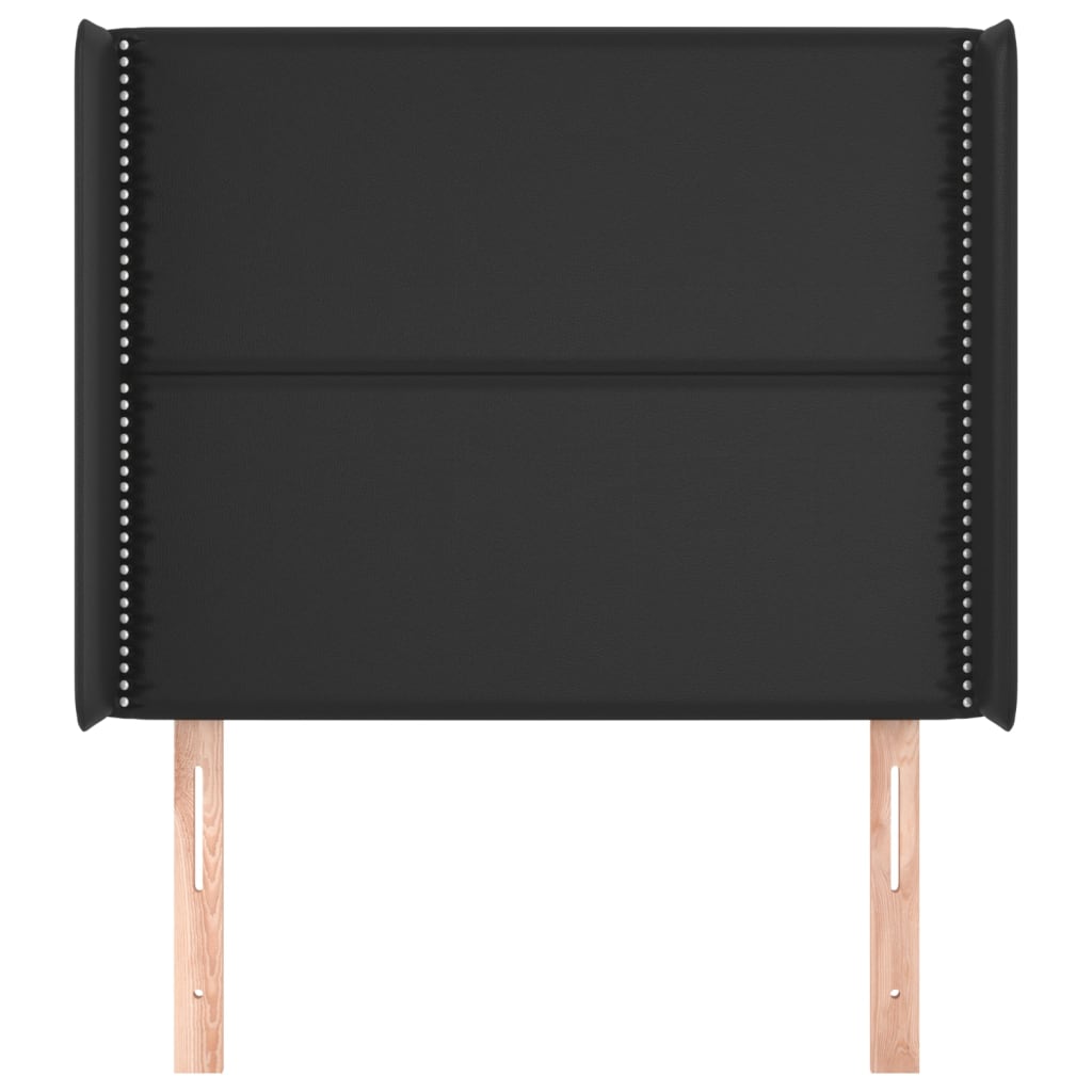 vidaXL Tăblie de pat cu aripioare, negru, 103x16x118/128 cm, piele eco