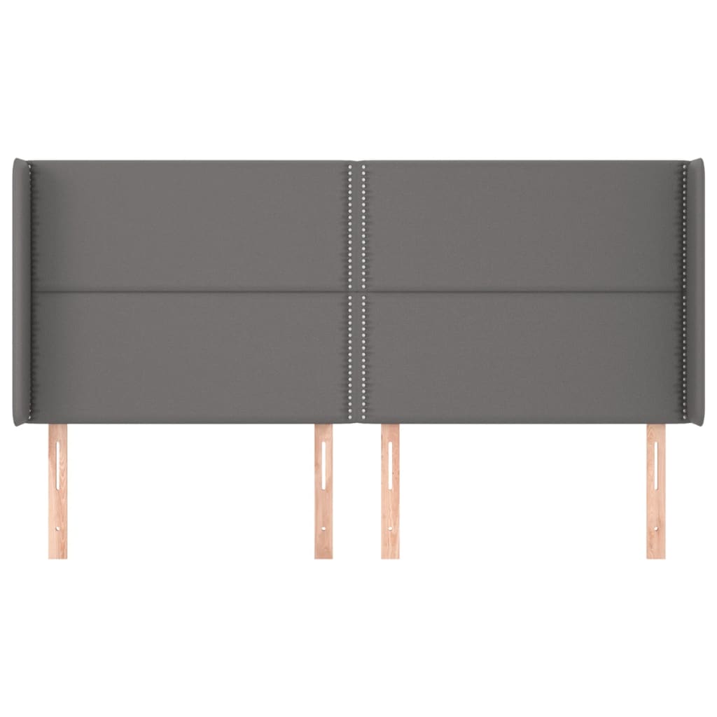 vidaXL Tăblie de pat cu aripioare, gri, 183x16x118/128 cm piele eco