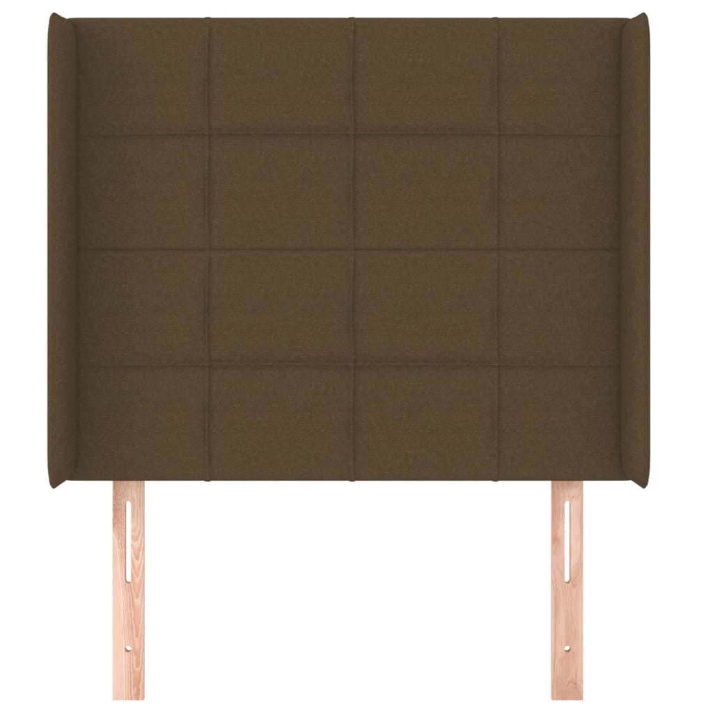 vidaXL Tăblie de pat cu aripioare maro închis 83x16x118/128 cm textil