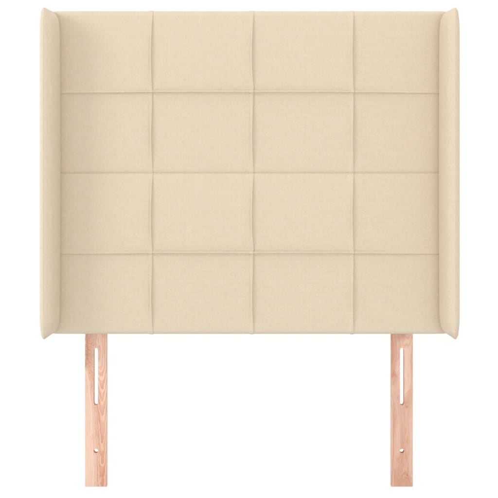 vidaXL Tăblie de pat cu aripioare, crem, 93x16x118/128 cm, textil