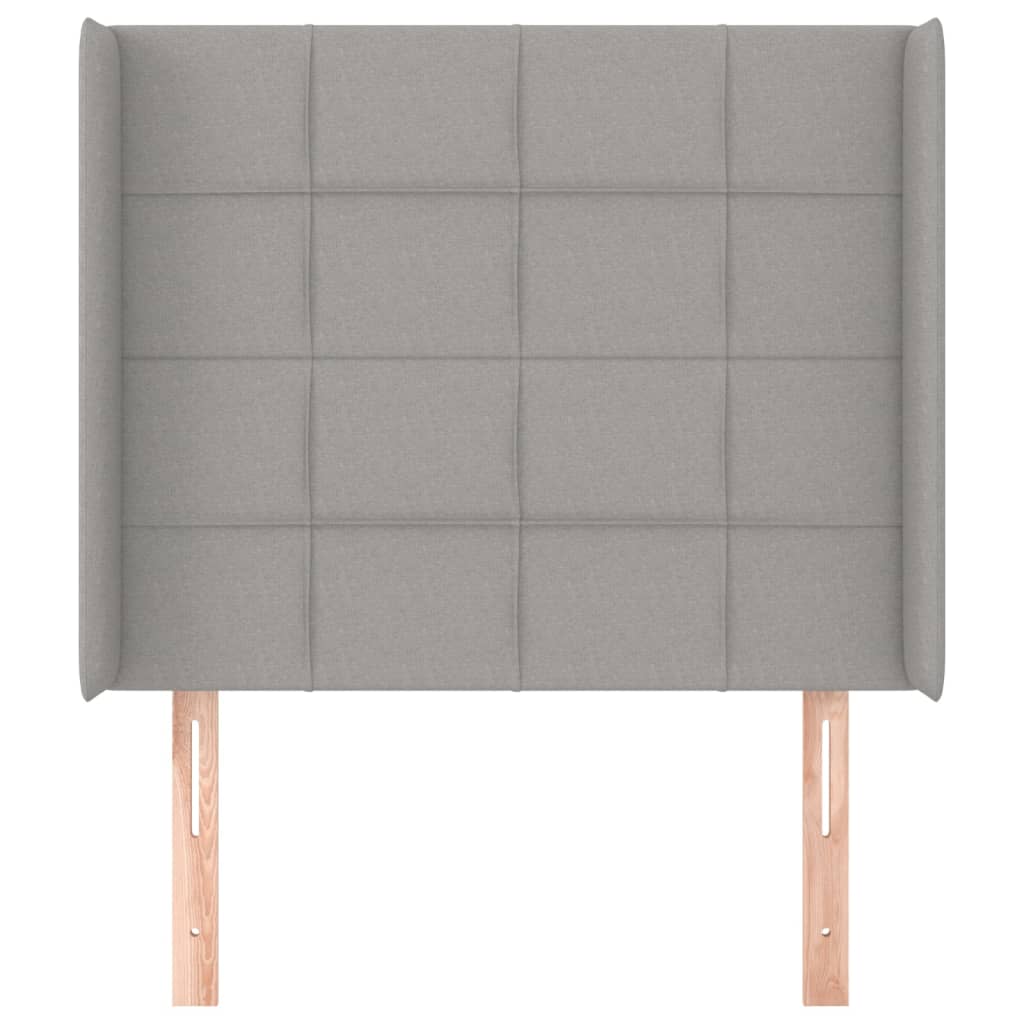 vidaXL Tăblie de pat cu aripioare gri deschis 103x16x118/128 cm textil