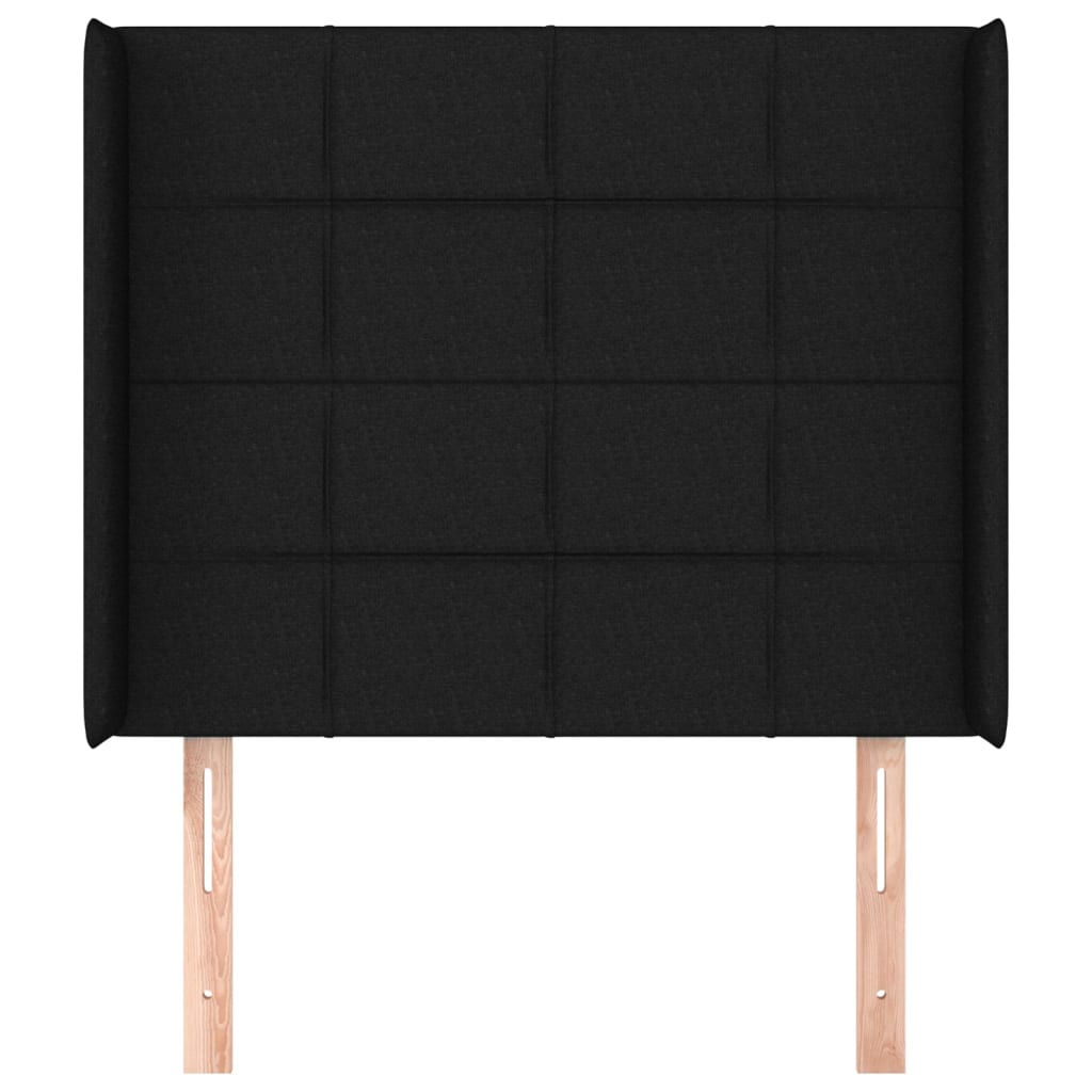 vidaXL Tăblie de pat cu aripioare, negru, 103x16x118/128 cm, textil