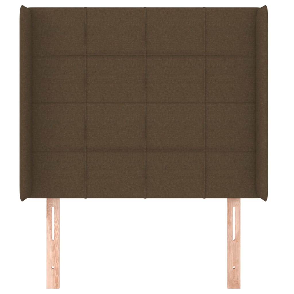 vidaXL Tăblie de pat cu aripioare maro închis 103x16x118/128 cm textil