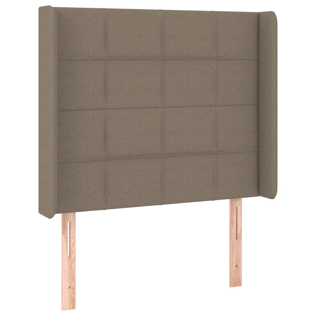 vidaXL Tăblie de pat cu aripioare gri taupe 103x16x118/128 cm textil