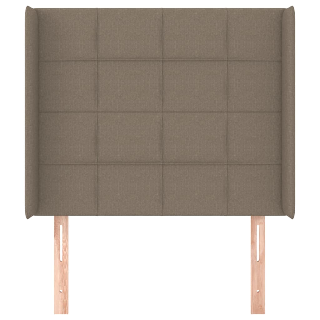 vidaXL Tăblie de pat cu aripioare gri taupe 103x16x118/128 cm textil