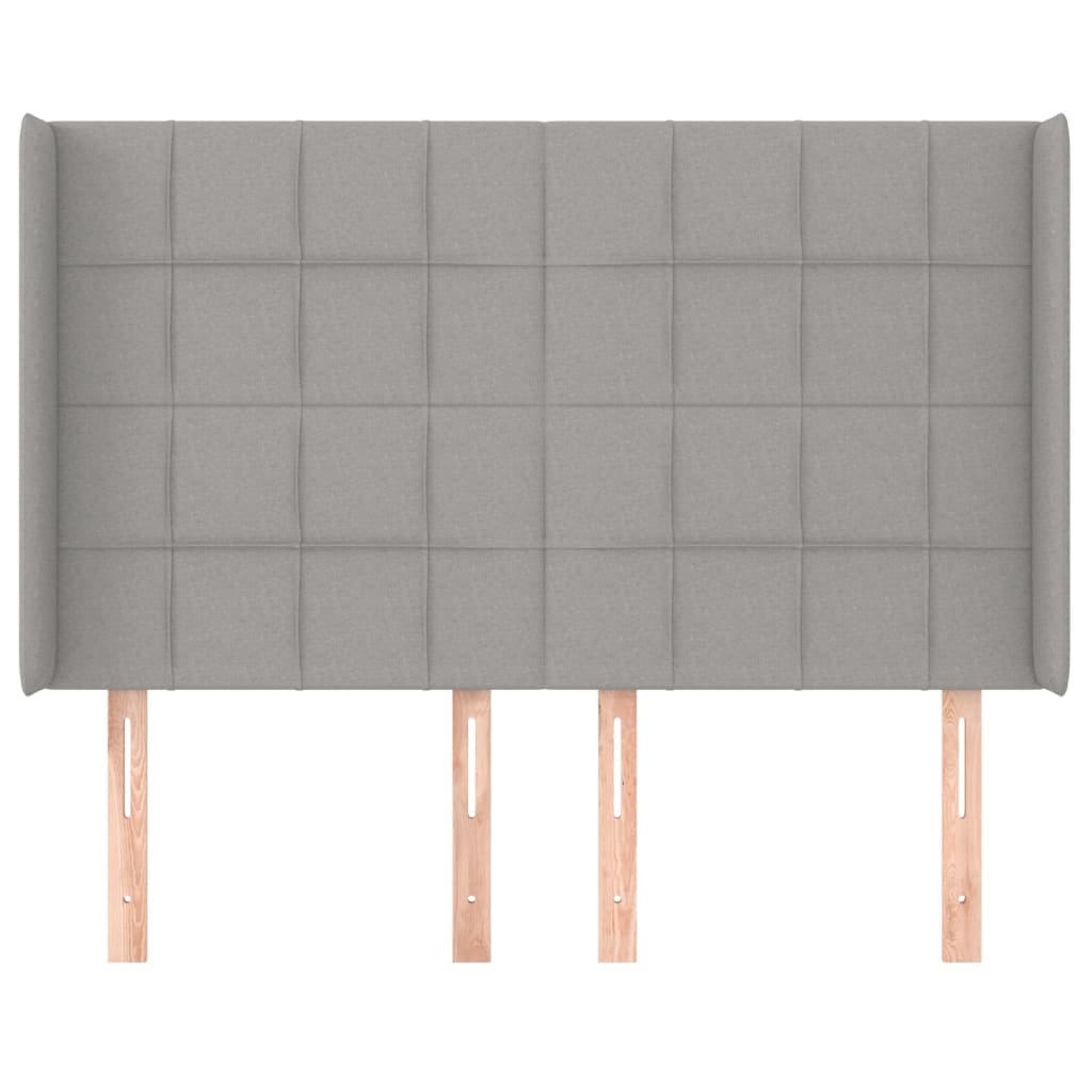 vidaXL Tăblie de pat cu aripioare gri deschis 147x16x118/128 cm textil vidaXL Tăblie de pat cu aripioare gri deschis 147x16x118/128 cm textil