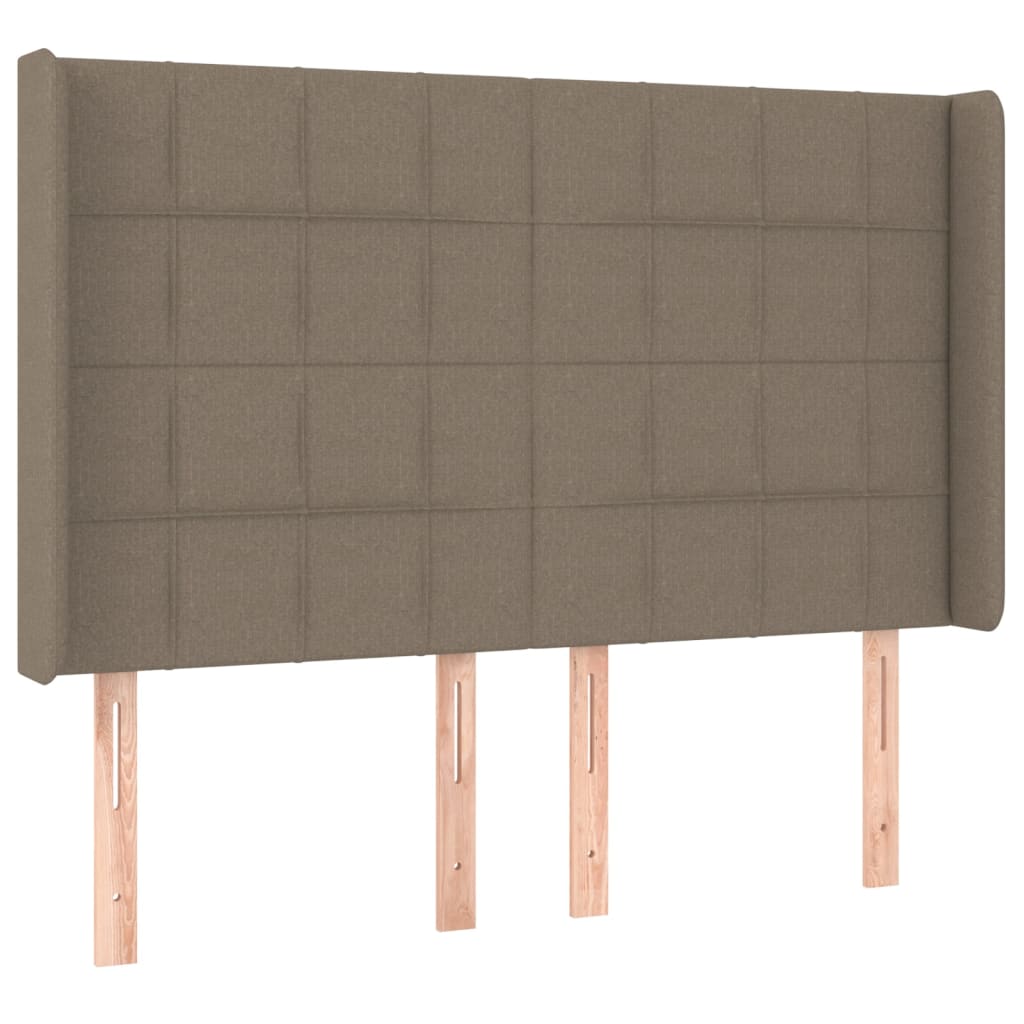vidaXL Tăblie de pat cu aripioare gri taupe 147x16x118/128 cm textil