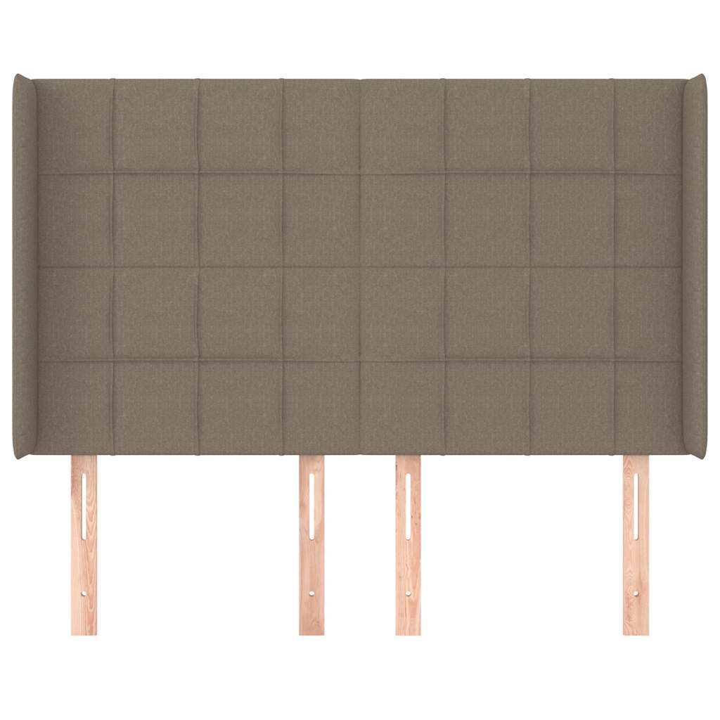 vidaXL Tăblie de pat cu aripioare gri taupe 147x16x118/128 cm textil
