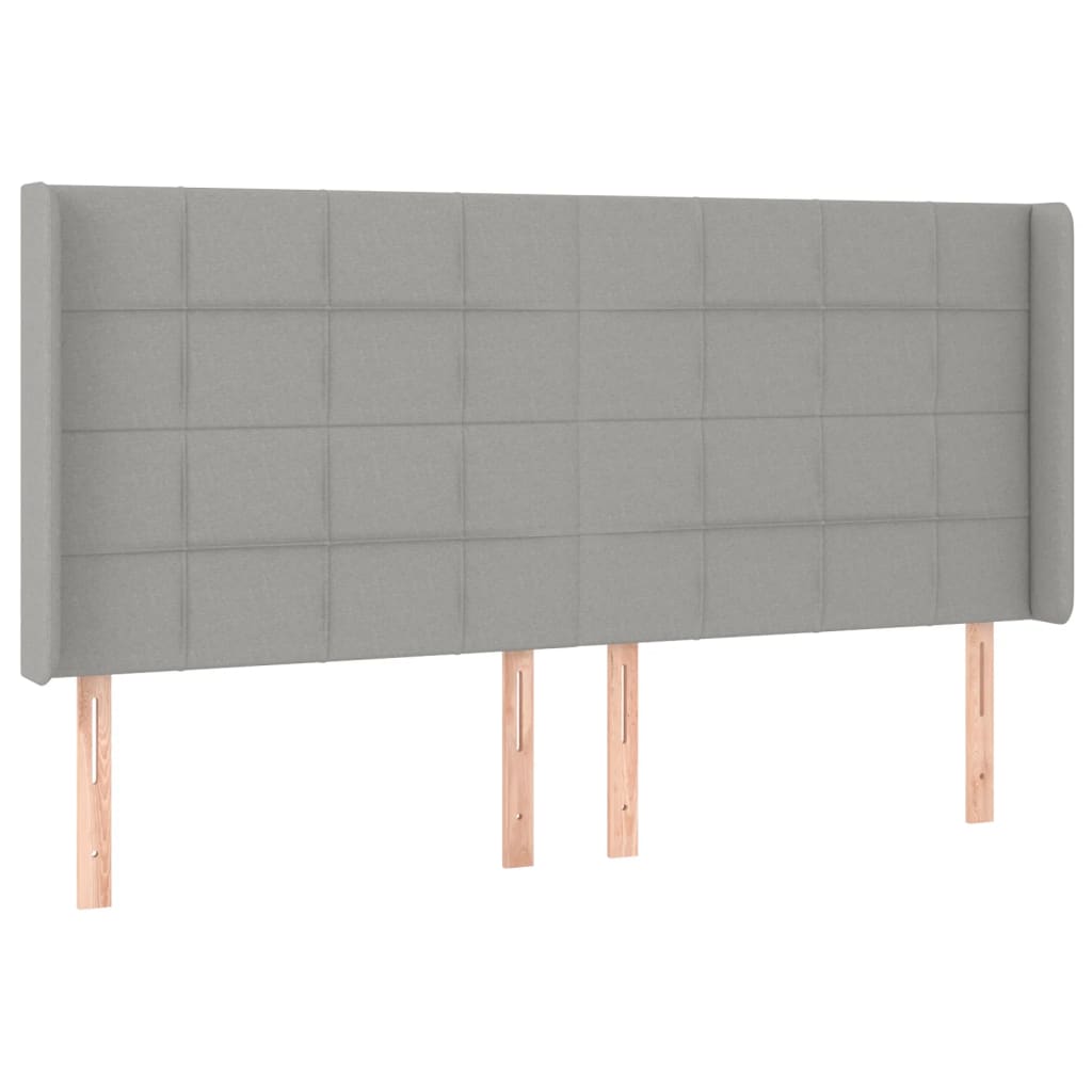 vidaXL Tăblie de pat cu aripioare gri deschis 163x16x118/128 cm textil