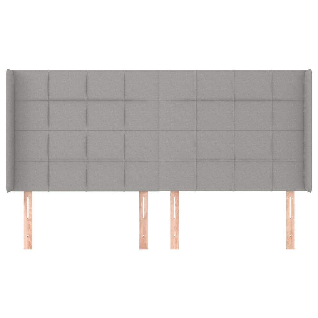 vidaXL Tăblie de pat cu aripioare gri deschis 163x16x118/128 cm textil
