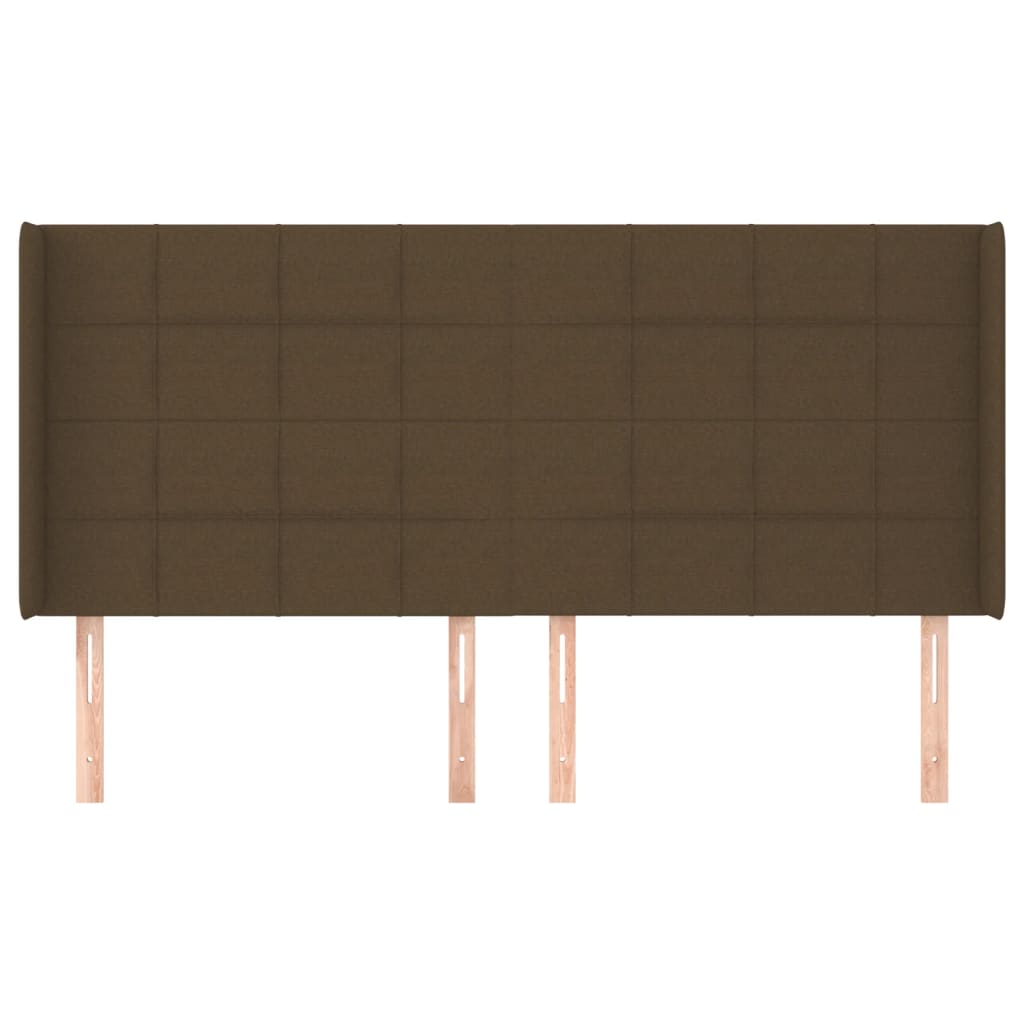 vidaXL Tăblie de pat cu aripioare maro închis 163x16x118/128 cm textil