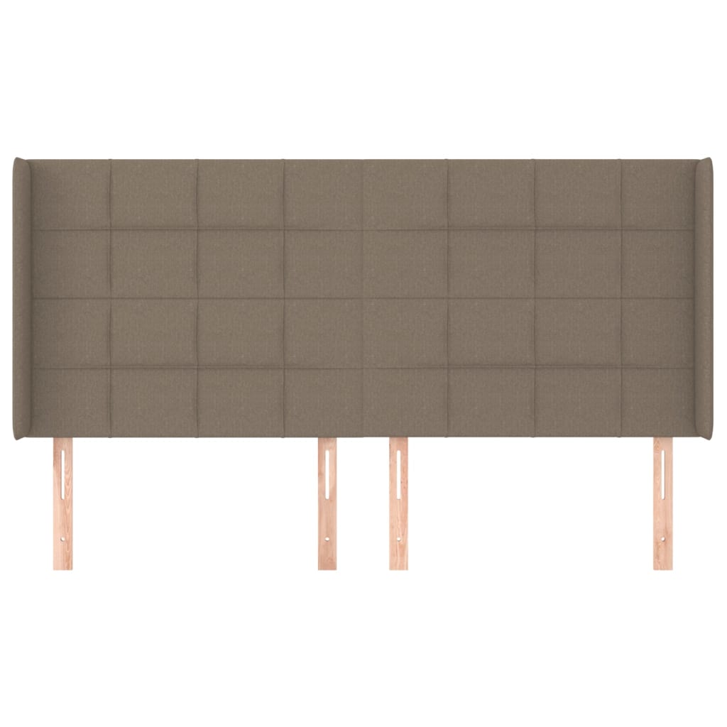 vidaXL Tăblie de pat cu aripioare gri taupe 183x16x118/128 cm textil