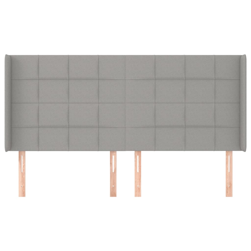 vidaXL Tăblie de pat cu aripioare gri deschis 203x16x118/128 cm textil