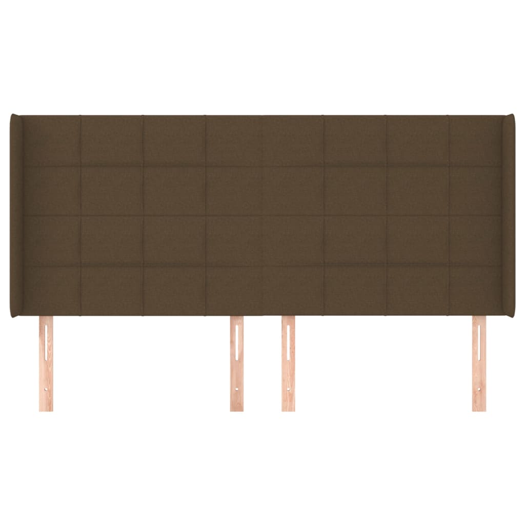 vidaXL Tăblie de pat cu aripioare maro închis 203x16x118/128 cm textil