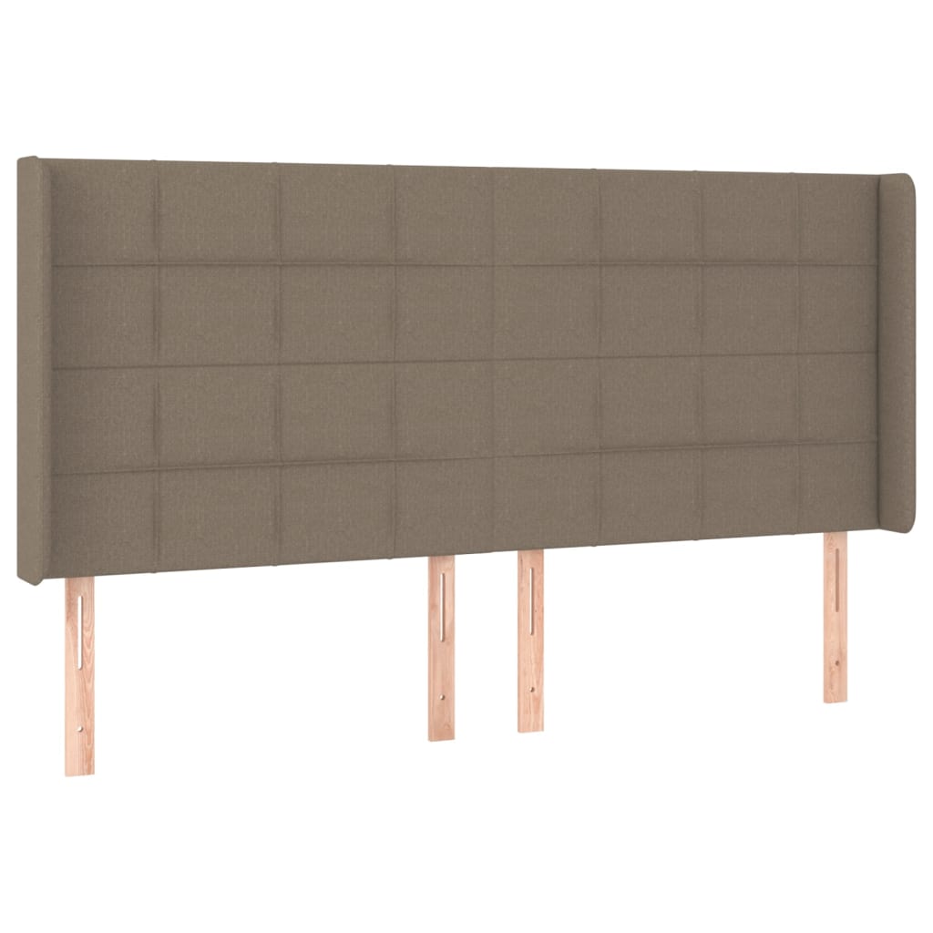vidaXL Tăblie de pat cu aripioare gri taupe 203x16x118/128 cm textil
