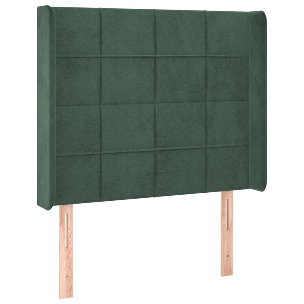 vidaXL Tăblie pat cu aripioare verde închis 93x16x118/128 cm catifea vidaXL Tăblie pat cu aripioare verde închis 93x16x118/128 cm catifea