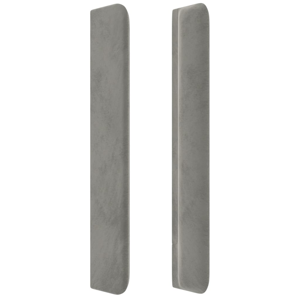 vidaXL Tăblie de pat cu aripioare gri deschis 103x16x118/128cm catifea