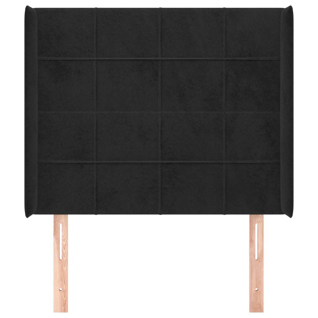 vidaXL Tăblie de pat cu aripioare, negru, 103x16x118/128 cm, catifea
