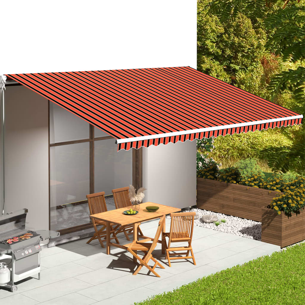 vidaXL Pânză de rezervă copertină, portocaliu și maro, 6x3,5 m vidaXL Pânză de rezervă copertină, portocaliu și maro, 6x3,5 m