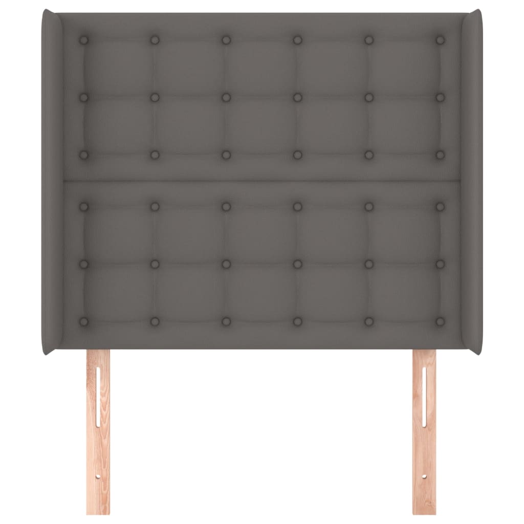 vidaXL Tăblie de pat cu aripioare, gri , 83x16x118/128 cm, piele eco