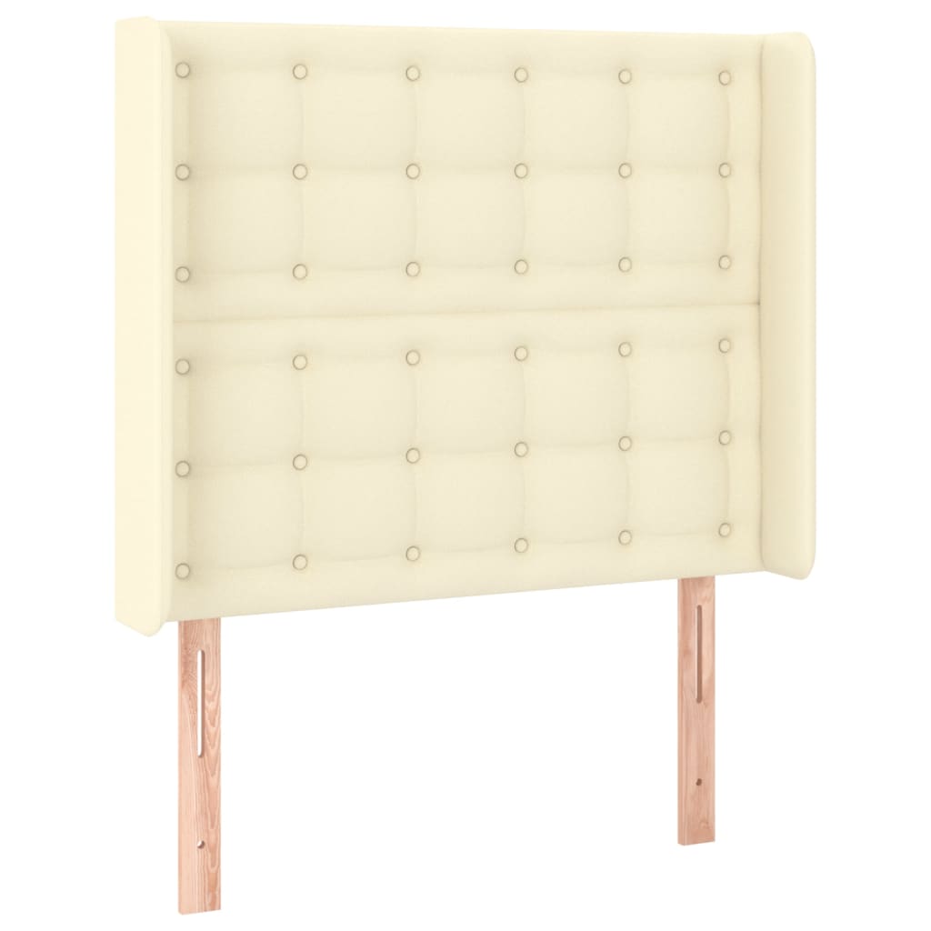 vidaXL Tăblie de pat cu aripioare, crem, 93x16x118/128 cm, piele eco