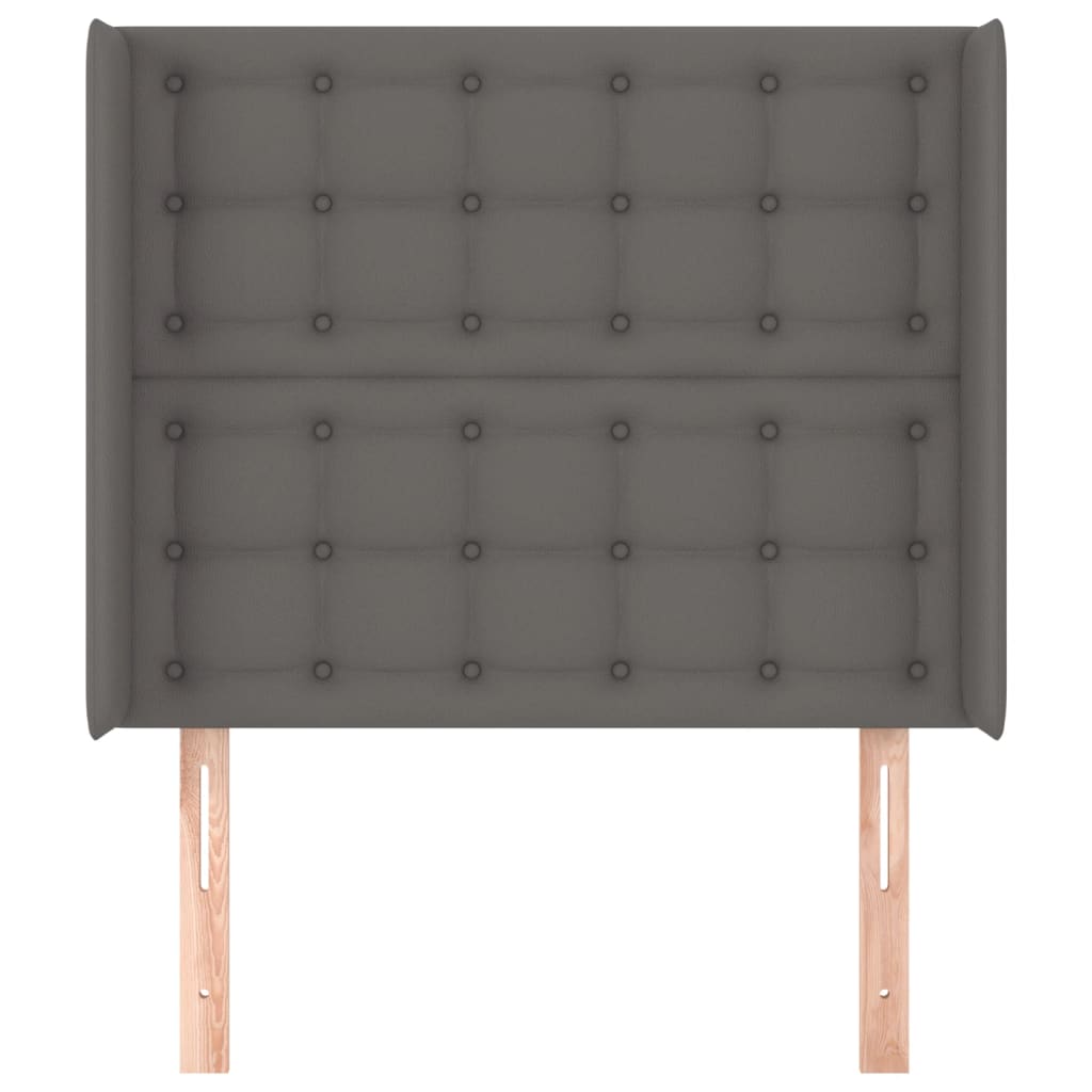 vidaXL Tăblie de pat cu aripioare, gri , 93x16x118/128 cm, piele eco
