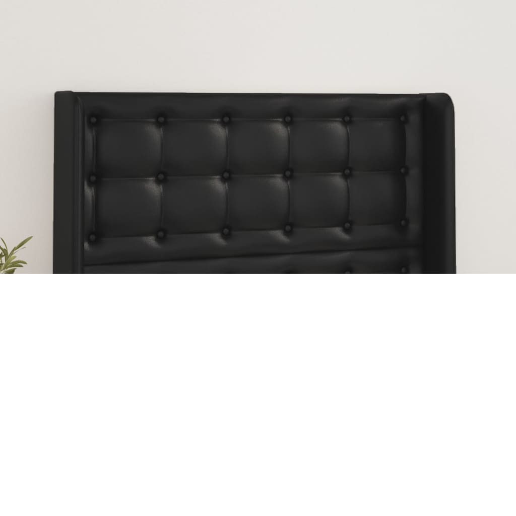 vidaXL Tăblie de pat cu aripioare, negru, 103x16x118/128 cm, piele eco