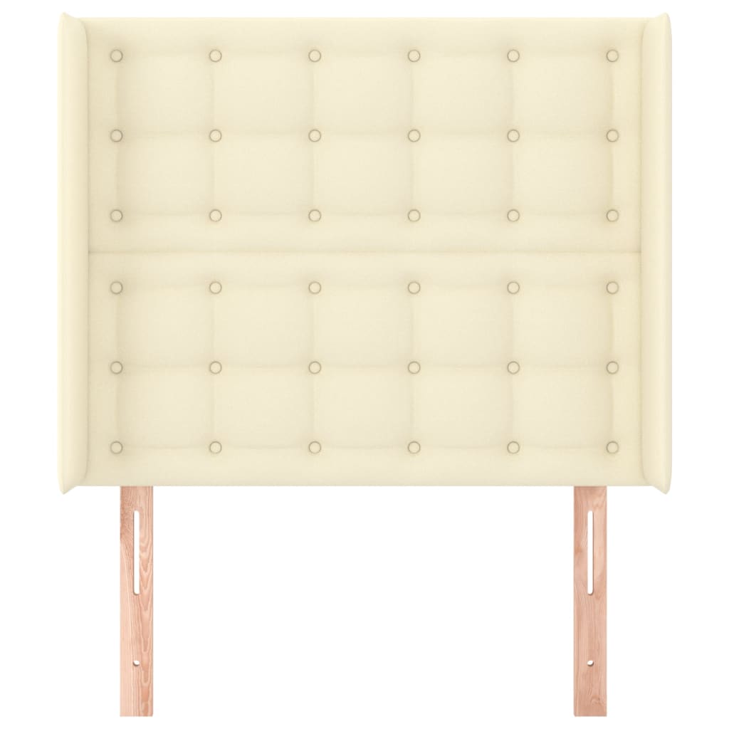 vidaXL Tăblie de pat cu aripioare, crem, 103x16x118/128 cm, piele eco