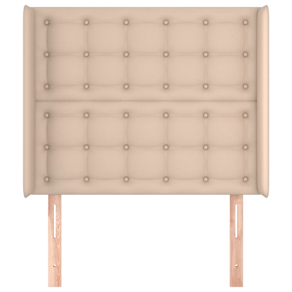 vidaXL Tăblie pat cu aripioare cappuccino 103x16x118/128 cm piele eco