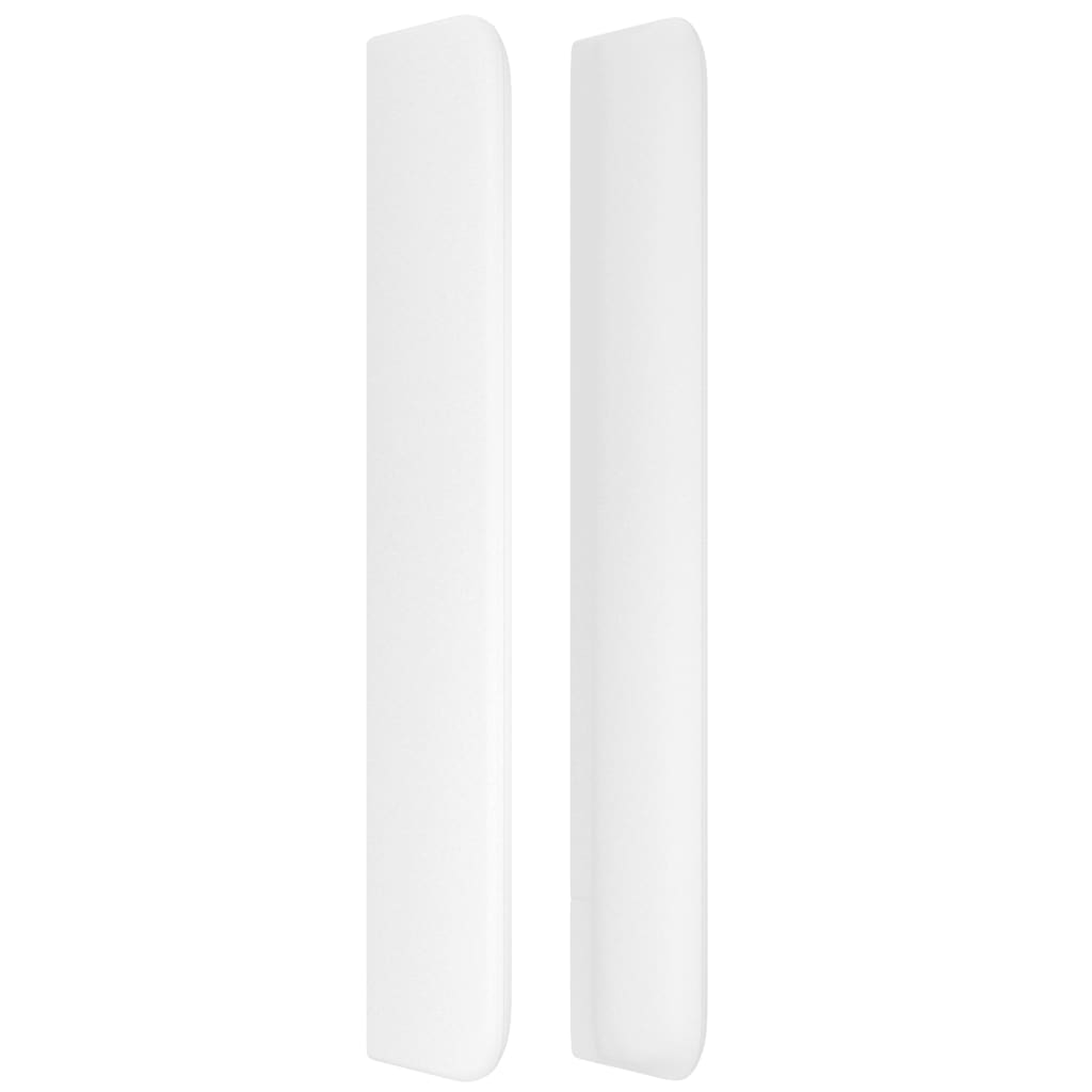 vidaXL Tăblie de pat cu aripioare, alb, 203x16x118/128 cm, piele eco
