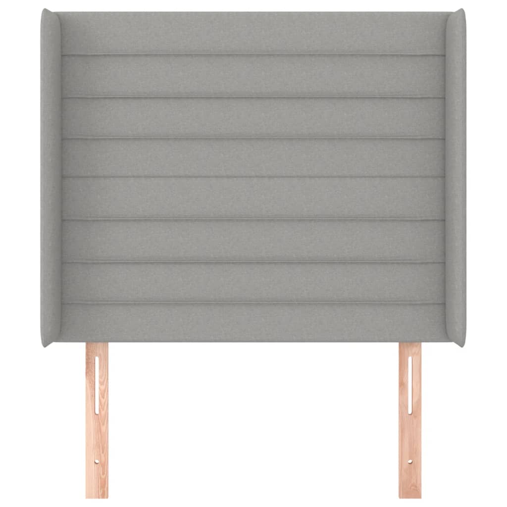 vidaXL Tăblie de pat cu aripioare gri deschis 93x16x118/128 cm textil