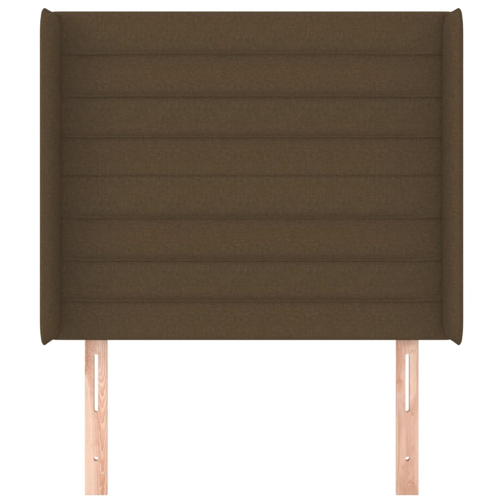 vidaXL Tăblie de pat cu aripioare maro închis 93x16x118/128 cm textil