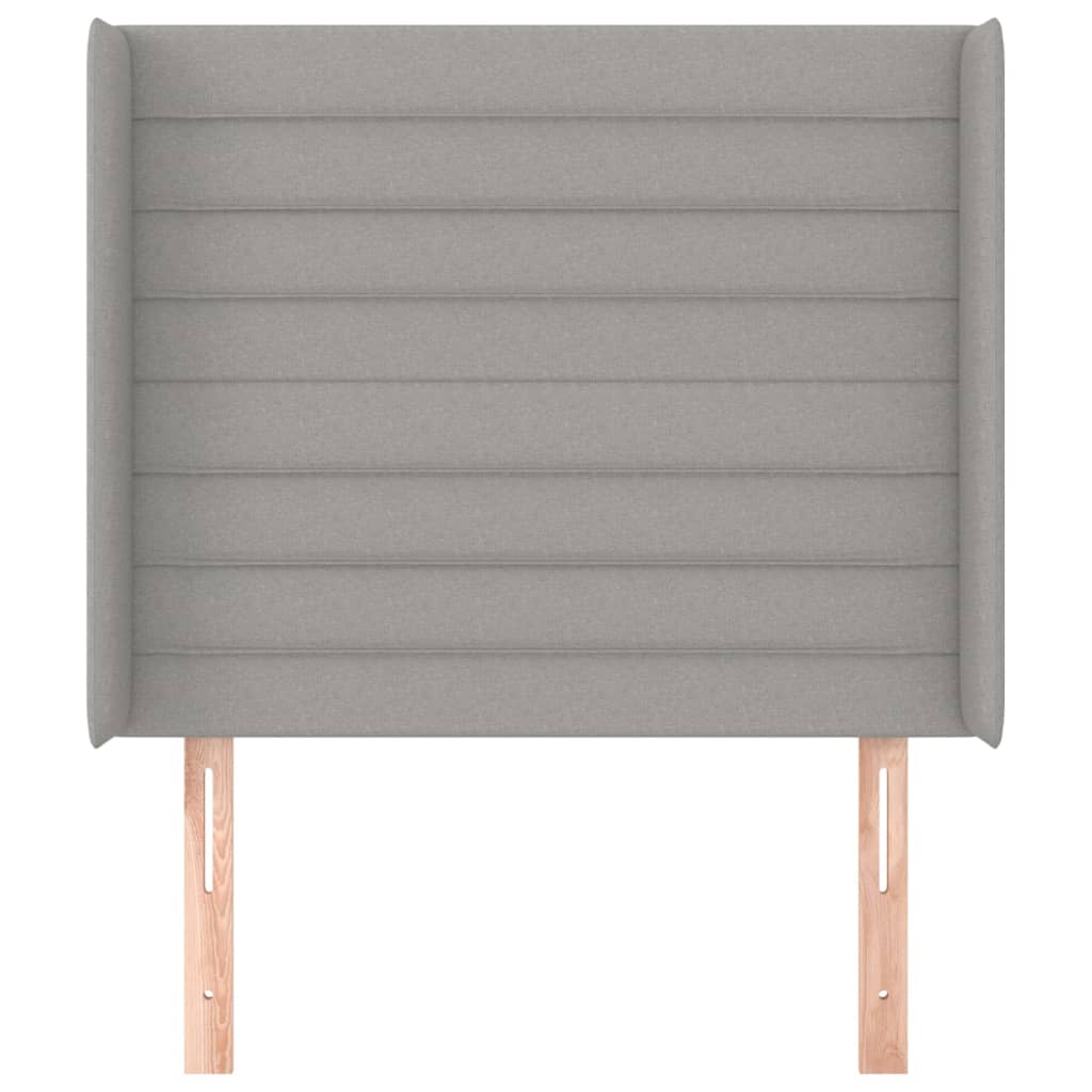 vidaXL Tăblie de pat cu aripioare gri deschis 103x16x118/128 cm textil