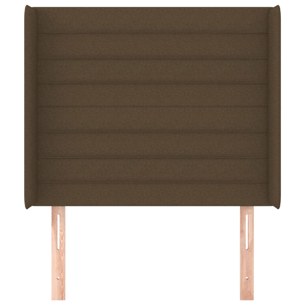 vidaXL Tăblie de pat cu aripioare maro închis 103x16x118/128 cm textil