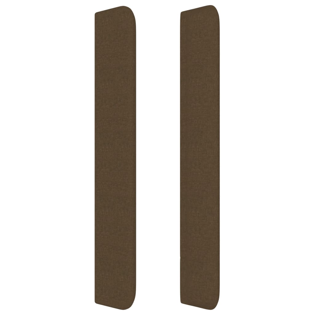vidaXL Tăblie de pat cu aripioare maro închis 103x16x118/128 cm textil
