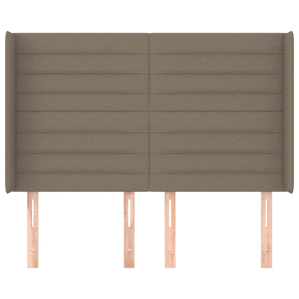 vidaXL Tăblie de pat cu aripioare gri taupe 147x16x118/128 cm textil